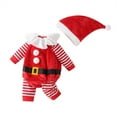 thumbnail image 3 of Afdoent Boys Clothing Set Baby Bodysuit With Hat Christmas Outfit For Boys And Girls Soft Holiday For 0-3 Months, 3 of 9