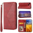 thumbnail image 1 of Case for Apple iPhone 14, Magnetic Matte Premium PU Leather Stand Flip Cover with Card Slots and Wallet, Shockproof and Full Body Protection Compatible with iPhone 14 6.1 inch - Red, 1 of 10