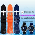 thumbnail image 2 of Nueva correa de silicona para reloj Aquis 7330 7740, 24 x 11 mm, 24 x 12 mm, correa convexa, pulsera negra, azul y naranja, 2 of 5