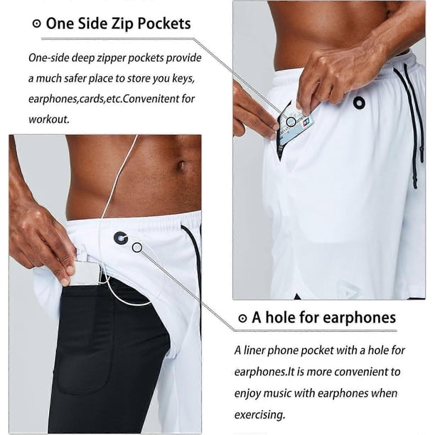 Men's Dark White M Shorts, Mesh Shorts, Men's Mesh Basketball Shorts, Men's Mesh Athletic Shorts