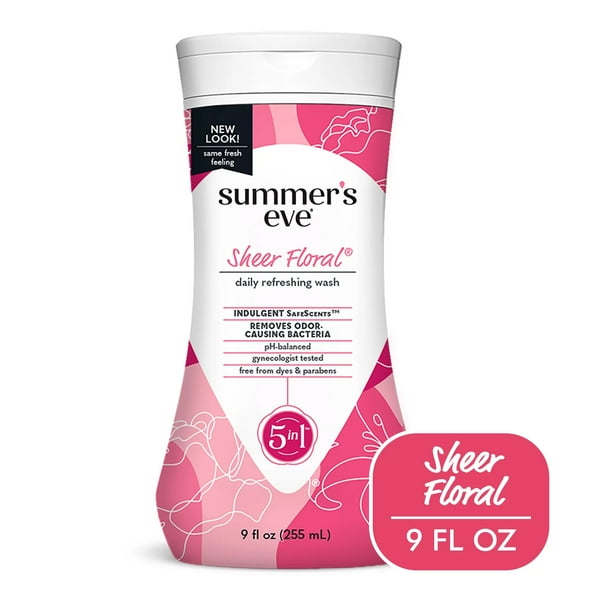 Summer’s Eve Sheer Floral Daily Feminine Wash, Removes Odor, pH