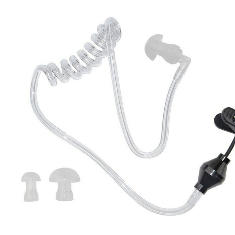 Single Earbud Anti Radiation FBI Earpiece Mono Clear Earphone 3.5mm Monaural Hollow Air Tube Wired Headphone EMF Reducing Headset One Ear Ear Bud with Mic and On Off Answer Switch Walmart