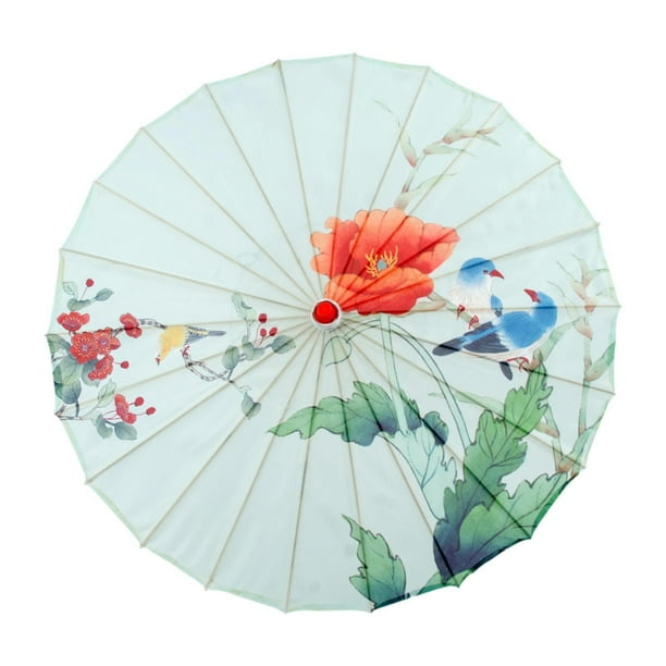 Paraguas de papel engrasado chino, resistente a la lluvia, estilo japonés antiguo, para fiestas de chicas. Estilo F