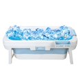 thumbnail image 2 of Dapmiu Plastic Folding Bathtub Multi Layer Thermal Cover Set with Rotating Massage Board Double Drainage Design 100kg Capacity 51 inch Large Size Blue1, 2 of 7