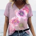 thumbnail image 2 of 2024 New Style Women T shirt Summer Floral Butterfly T-Shirt  Women‘s Clothing Oversized Designer Short Sleeve V Neck Tee Blouse, 2 of 7