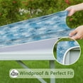 thumbnail image 6 of Light Blue Christmas Snowflake Pattern Square Fitted Tablecloth with Elastic Edge,Square Table Cover,Washable Elastic Table Cover for Home Kitchen Party Decor 36"x36", 6 of 6