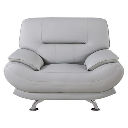 AE709-LG-CHR Light Gray Color Chair with Faux Leather