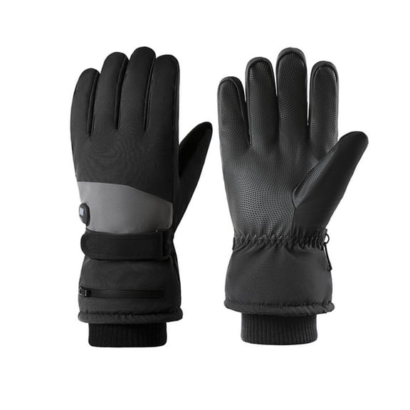 PuSpu Men's And Women's Winter Heated Gloves For Cycling Waterproof Touchscreen Fleece Lined Warm Ski Gloves