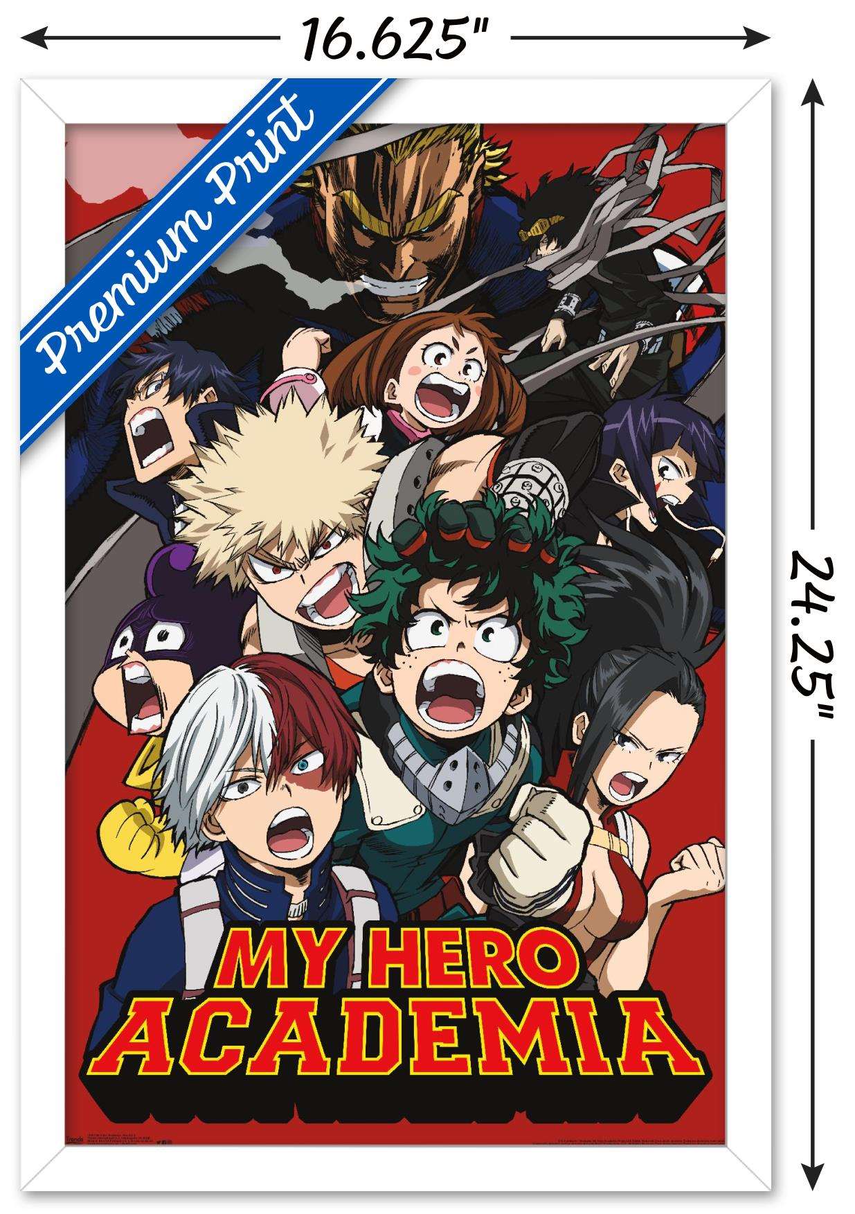 My Hero Academia - Key Art 2 Wall Poster, 14.725" x 22.375", Framed