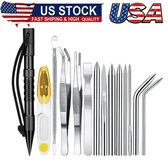 14 Pieces Paracord Tools FID Needle Set Paracord Stitching Set Stainless Steel