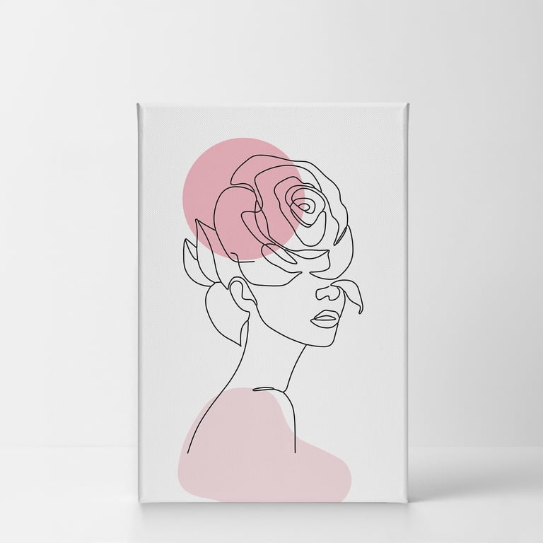 Smile Art Design Colorful One Line Minimalism Art Woman with Smile Art Design Colorful One Line Minimalism Art Woman with