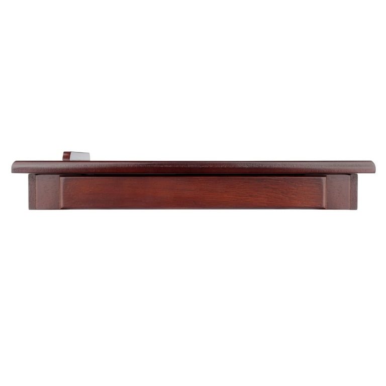 Winsome Wood Alden Tilt Top Personal Lap Desk Tray with Drawer Walnut Finish