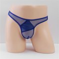 thumbnail image 3 of HUPOM Mens Underwear Boxer Briefs Male Thongs Low waist Drop Waist Solid Briefs Blue One Size, 3 of 6