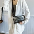 thumbnail image 3 of Studded Wallet Y2K Cross Handbag Fashion Punk Women's Clutch Vegan Leather Designer Studded Bags, 3 of 7