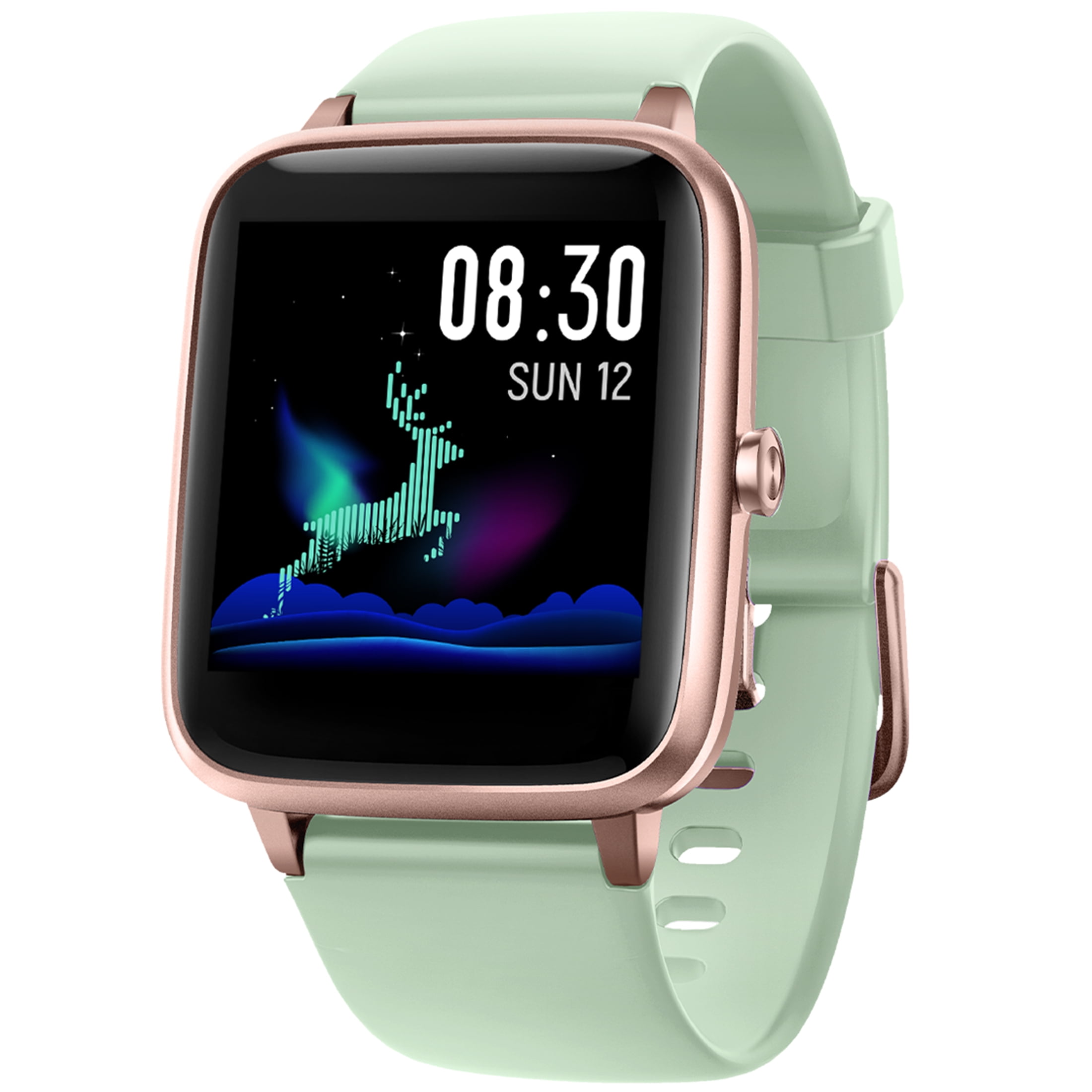 YAMAY YM021 Smart Watch for Android Samsung iPhone, Fitness Watches with Heart Rate Monitor, Touch Screen, Waterproof Smart Watches for Women Mint Green Sliver Walmart.com