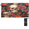 thumbnail image 2 of Beautiful Flowers and Skull Beach Towel Soft Absorbent Quick Dry Sand Free Lightweight Polyester Camping Towels for Beach Travel Swim 30x60 in Wash cloth, 2 of 7