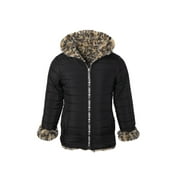 Limited Too Quilted Reversible Fur Lined Jacket (Big Girls)