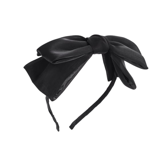 Vocoste 1 Pc Exquisite Gauze Shiny Silk Bow Headband Black