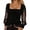A-Black303, variant on Women's Glitter Blouse Square Neck Sheer Puff Sleeve Top Stretchy Elegant Party Wear Shirt