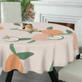 thumbnail image 5 of Eveokoki Round Vinyl Tablecloth 60 inch Trendy Peaches Tablecloth Waterproof Oilproof Tablecloth Wipeable Tablecloth Decorative Table Cover Picnic Tablecloth, 5 of 5