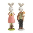 thumbnail image 1 of Tnarru 2 Pieces Easter Couple Rabbit Figurines Animal Sculpture Easter Gift Resin Rabbit Statue for Farmhouse Balcony Bookshelf Lawn A, 1 of 8