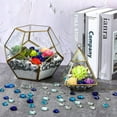 thumbnail image 4 of 0.66lb Portable Blue Flat Glass Marbles,QZS Durable Vase Filler Glass Pebbles Floral Beads for Table,Aquarium,DIY Craft Decoration, 4 of 7