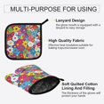 thumbnail image 3 of Yayeee Oven Mitts and Pot Holder Set of 4 Heat Resistant Kitchen Gloves Baking Hot Pad, Whimsical Floral, 3 of 5
