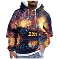 thumbnail image 2 of Sudadera con capucha para hombre, con cordón ajustable, bolsillos, estampado, jersey de manga larga, blusa de poliéster para hombre, 2 of 5