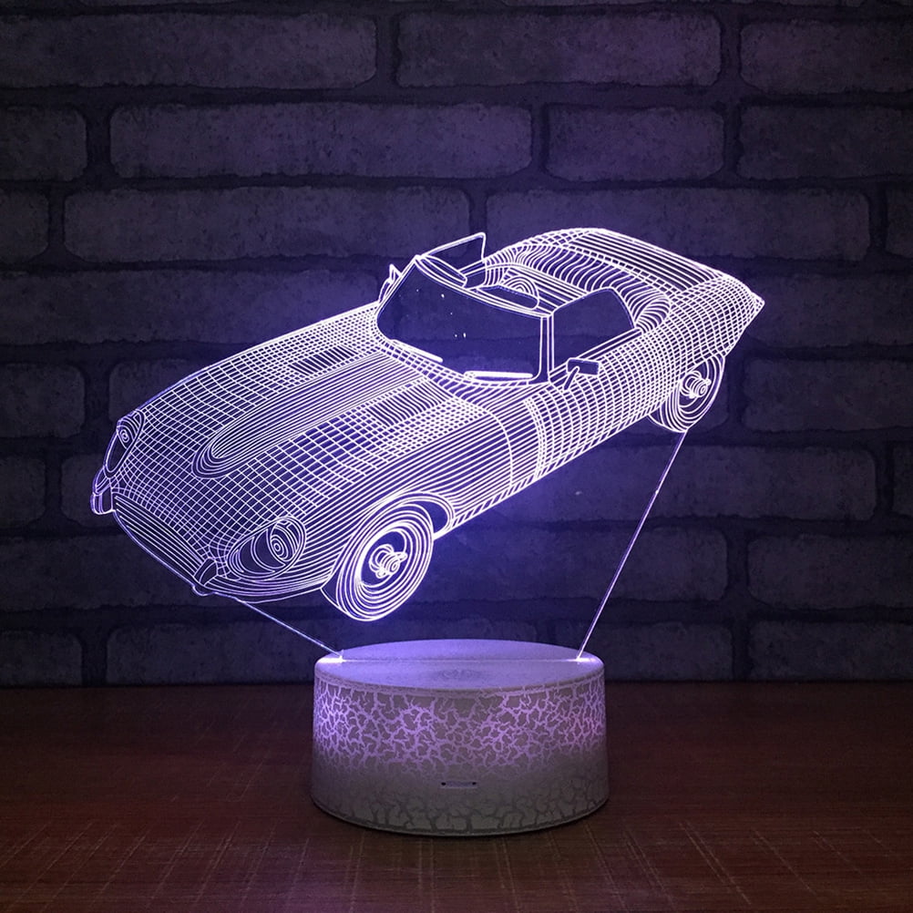 Usb Charging 3d Illusion Effect Racing Car Night Light 7