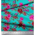 thumbnail image 3 of Soimoi Cotton Poplin Fabric Leaves & Floral Printed Fabric 1 Yard 56 Inch Wide, 3 of 3