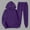 A01_Purple, variant on 2 Piece Matching Lounge Set Fall Winter Sweatsuits Womens Solid Basic Hoodies Sweatshirts Tops Fleece Warm Long Sleeve Blouses Lounge Warm High Waisted Sweatpants Drawstring Elastic Waist Pants