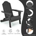 thumbnail image 4 of Patiojoy Folding Adirondack Chair Outdoor Adirondack Chair Weather Resistant Lounger for Backyard Porch Poolside Black, 4 of 8