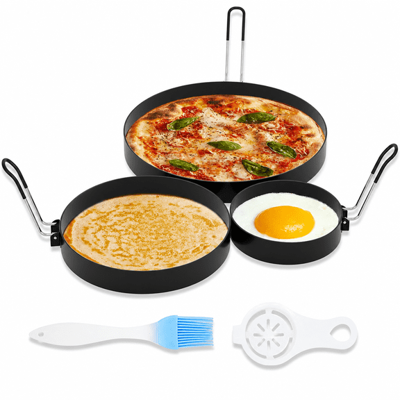 3 Pack Stainless Steel Nonstick Cooking Rings 8'' 6'' 3.5'' for Omelet Pancake Egg