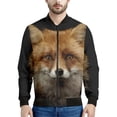 thumbnail image 2 of Bonita chaqueta con cremallera y estampado de zorro para hombre, divertida chaqueta con estampado 3D de animales, de manga larga, informal, holgada, para primavera y otoño, 2 of 4