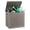 Gray Stripe, variant on Nihsuao 31-Gallon Outdoor Deck Box, Resin Woven-Pattern Storage Box with Seat, Waterproof and UV Resistant for Garden Tools, Supplies, Toys, Black