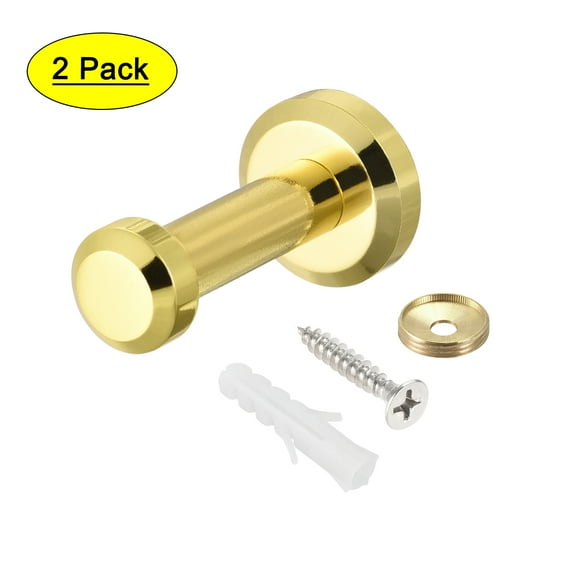 Wall Hook Robe Towel Hook Wall Mounted Coat Hook Hanger Polishing Gold Tone 2Pcs