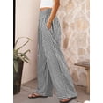 thumbnail image 6 of ANRABESS Women's Gingham Palazzo Pants, High Waisted Wide Leg Lounge Pants with Pockets, Casual Summer Beach Vacation Pants, Black White Plaid Medium, 6 of 10