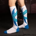thumbnail image 2 of Calcetines deportivos hasta la de compresión moderada para hombres y BLANCO AZUL S-M Sunnimix Calcetines de compresión, 2 of 7