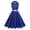 Dark Blue, variant on Qiopertar Women's Vintage Polka Dot Sleeveless A-Line Dress Retro Waist Defining Casual Party Cocktail Off Shoulder Mesh Embroidered Cake Dress, Dark Blue M