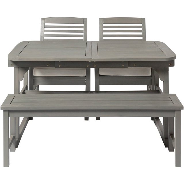 4-Piece Classic Outdoor Patio Dining Set in Gray Wash