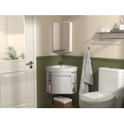 Tennant Brand 18 White Corner Bathroom Vanity with Matte Solid Surface