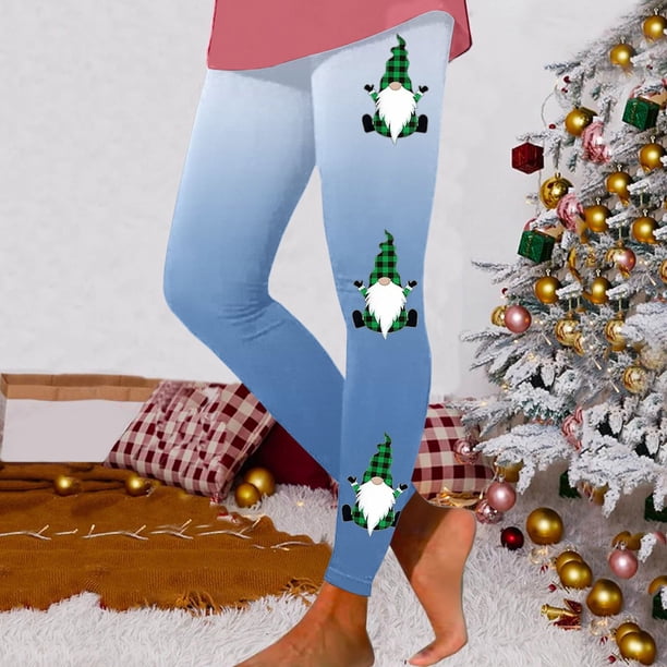WILLBEST Leggings de Yoga de Cintura Alta para Mujer, Suaves, Elásticos, con Estampado Navideño Y Bloques de Color, Cómodos Y para Fitness. Chica