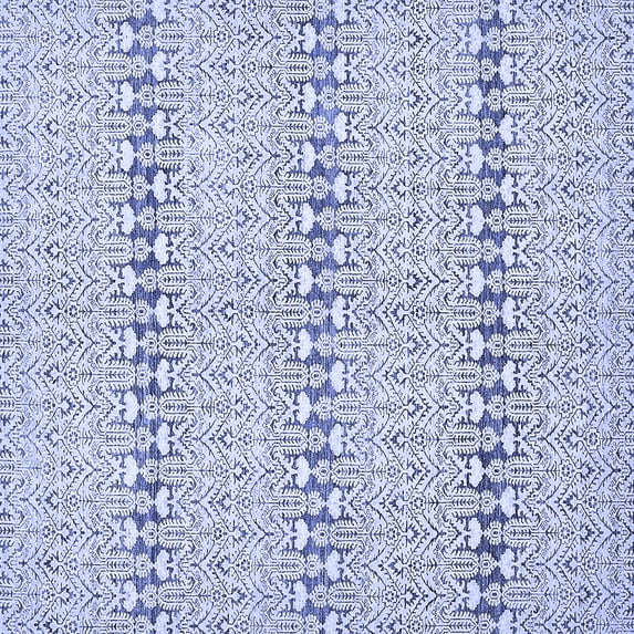 Ahgly Company Indoor Square Abstract Blue Modern Area Rugs, 8' Square