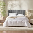 thumbnail image 2 of Virtu Queen Headboard No Tools Required Peel and Stick Upholstered Velvet Bed Headboard Only, Gray, 2 of 9