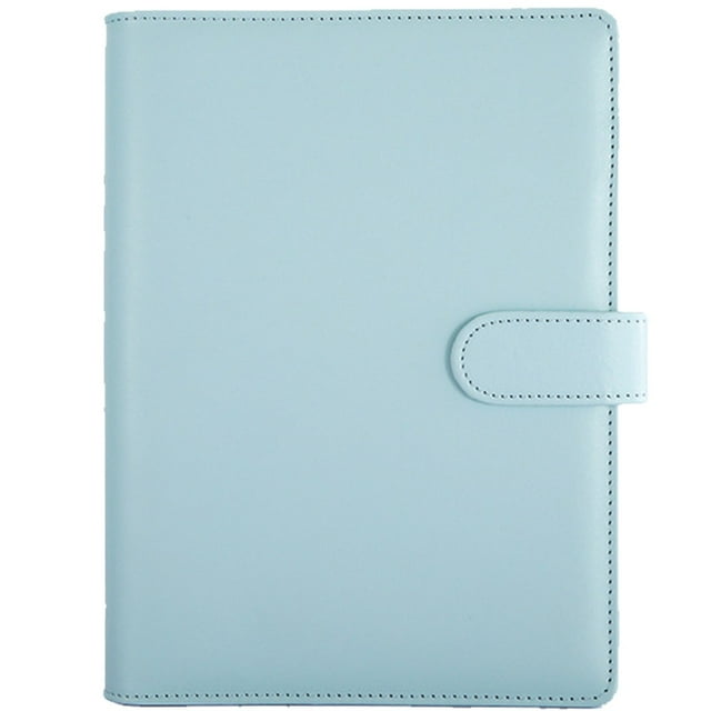 kjfeif A5 Synthetic Leather Notebook Refillable 6 Ring Notepad Cover With Closure Storage Box For DIY for Home School Office Travel Accessories