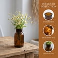 thumbnail image 2 of REGALWOVEN Modern Glass Vase for Flowers, Thickened Geometric Flower Vase, Small Decorative Vase for Shelf Table Decor Dark Brown 2.6"L x 2.6"W x 4.9"H, 2 of 6