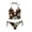 C-Brown129, variant on DHFJKG Tankini Swimsuits For Women Retro Floral Printed Halter 2 Piece Bathing Suit With Tie Side Thong Bottoms Trendy Beachwear
