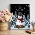 thumbnail image 2 of Canvas Wall Art, Black Snowman Christmas Framed Canvas Prints for Kitchen Bedroom, Xmas Pinecone Tree Snowflake Small Gallery Wrapped Wall Decor for Home Office, Gifts, 8"x12" Ship Next Day, 2 of 9