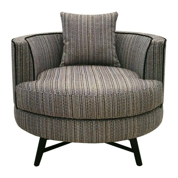 Gracie Mills Gayle Modern Multi-Stripe Swivel Chair with Metal Base - GRACE-15693