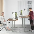 thumbnail image 2 of Giantex Electric Height Adjustable Desk, Sit Stand Home Office Desk w/4 Memory Positions & LED Display, 48" Standing Computer Workstation w/Anti-collision Design for Students & Office Stuff, Teak, 2 of 10